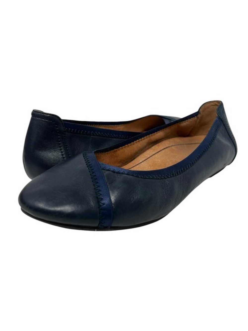 Vionic Navy Leather Ballet Flats